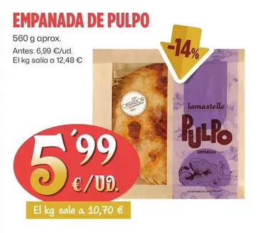 Oferta de Empanada De Pulpo por 5,99€ en Ahorramas