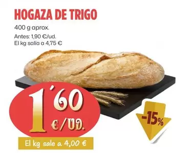 Oferta de Hogaza De Trigo por 1,6€ en Ahorramas