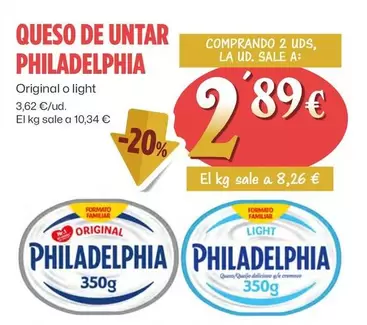 Oferta de Philadelphia - Queso De Untar por 3,62€ en Ahorramas