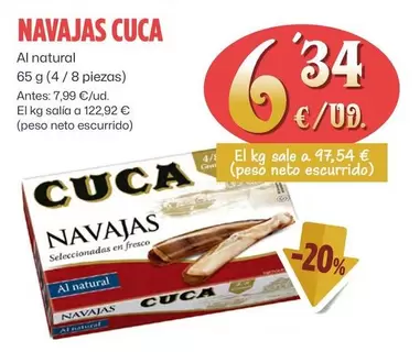 Oferta de Cuca - Navajas por 6,34€ en Ahorramas