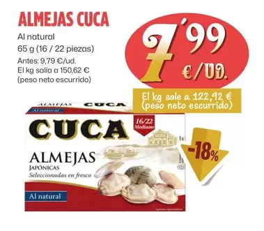 Oferta de Cuca - Almejas por 7,99€ en Ahorramas