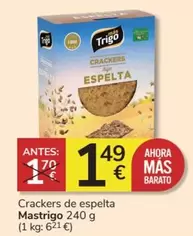 Oferta de CracKers - Crackers De Espelta por 1,49€ en Consum