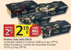 Oferta de Solo Italia - Postres por 2,19€ en Consum