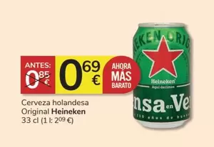 Oferta de Heineken - Cerveza Holandesa Original por 0,69€ en Consum