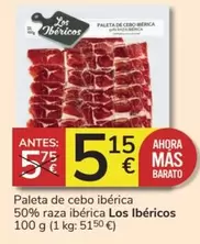 Oferta de Paleta De Cebo Iberica 50% Raza Iberica por 5,15€ en Consum