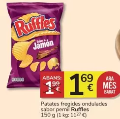 Oferta de Ruffles - Patates fregides ondulades sabor pernil por 1,69€ en Consum