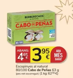 Oferta de Ara - Escopinyes Al Natural 80/100 Cabo De Peñas por 3,95€ en Consum