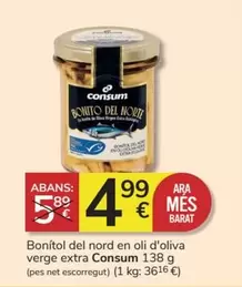 Oferta de Consum - Bonitol Del Nord En Oli D'oliva Verge Extra por 4,99€ en Consum