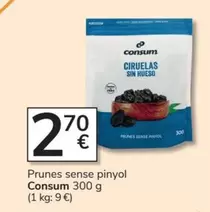 Oferta de Consum - Prunes Sense Pinyol por 2,7€ en Consum