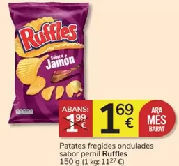 Oferta de Ruffles - Patates fregides ondulades sabor pernil por 1,69€ en Consum