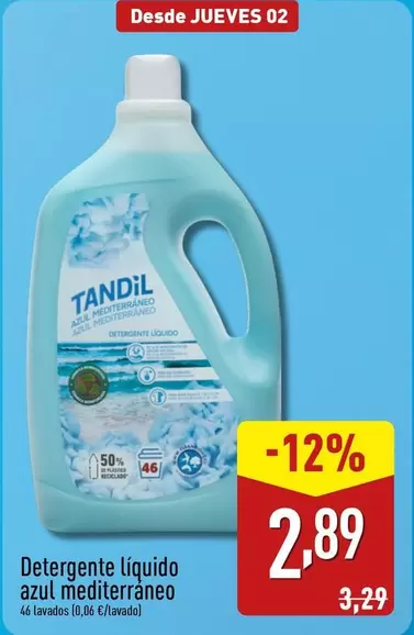 Oferta de Tandil - Detergente Líquido Azul Mediterraneo por 2,89€ en ALDI