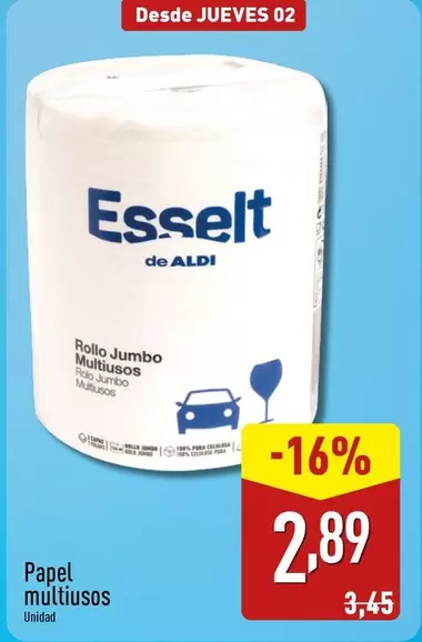 Oferta de Esselt - Papel Multiusos por 2,89€ en ALDI