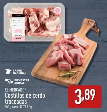 Oferta de El Mercado - Costillas De Cerdo Troceadas por 3,89€ en ALDI