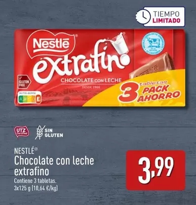 Oferta de Nestlé - Chocolate Con Leche Extrafino por 3,99€ en ALDI