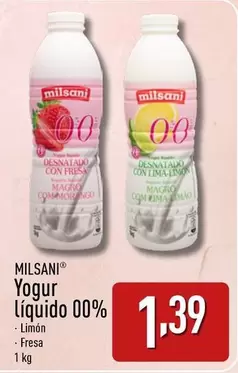 Oferta de Milsani - Yogur Liquido 00% por 1,39€ en ALDI