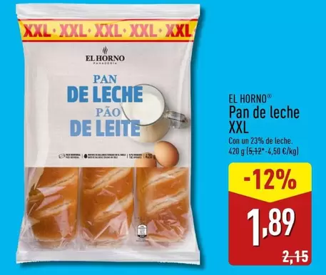 Oferta de El Horno - Pan De Leche Xxl por 1,89€ en ALDI