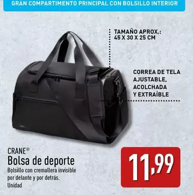 Oferta de Crane - Bolsa De Deporte por 11,99€ en ALDI