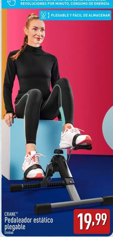 Oferta de Crane - Pedaleador Elastico Plegable por 19,99€ en ALDI