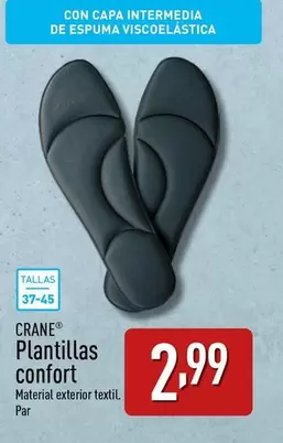 Oferta de Crane - Plantillas Confort por 2,99€ en ALDI