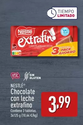 Oferta de Nestlé - Chocolate Con Leche Extrafino por 3,99€ en ALDI