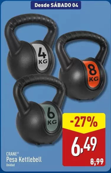 Oferta de Crane - Pesa Kettlebell por 6,49€ en ALDI