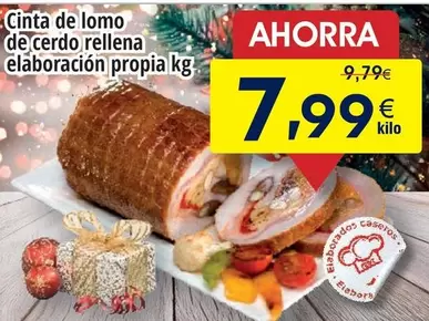 Oferta de Cinta De Lomo De Cerdo Rellena Elaboracion Propia por 7,99€ en Froiz