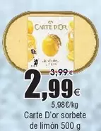 Oferta de Carte d'Or - Carte D'or Sorbete De Limon por 2,99€ en Froiz