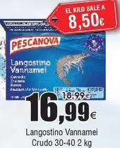 Oferta de Pescanova - Langostino Vannamei Crudo 30-40 por 16,99€ en Froiz