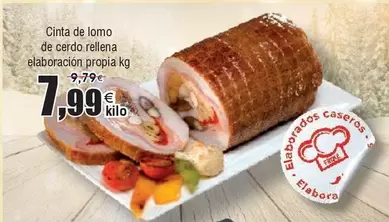 Oferta de Cinta De Lomo De Cerdo Rellena Elaboracion Propia por 7,99€ en Froiz