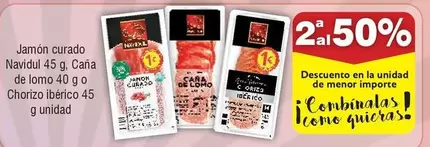 Oferta de Navidul - Jamon Curado  45 G, Caña De Lomo 4 G O Chorizo Iberico 45 G Unidad en Froiz