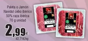 Oferta de Navidul - Paleta O Jamon  Cebo Iberico 50% Raza Iberica por 2,99€ en Froiz