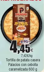 Oferta de Palacios - Tortilla De Patata Casera  Con Cebolla Caramelizada por 4,45€ en Froiz