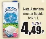 Oferta de La Asturiana - Nata Monta Liquida por 4,49€ en Froiz