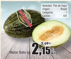 Oferta de Bollo - Melón por 2,15€ en Froiz