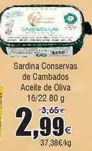 Oferta de Sardina Conservas De Cambados Aceite De Oliva por 2,99€ en Froiz