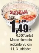 Oferta de Redondo - Molde Aluminio  20 Cm por 1,49€ en Froiz