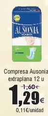 Oferta de Ausonia - Compresas Extraplana 12u por 1,29€ en Froiz