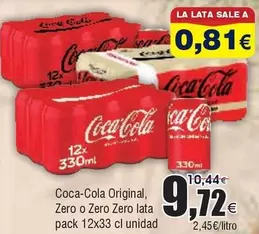 Oferta de Coca-Cola - Original, Zero O Zero Zero Lata por 9,72€ en Froiz