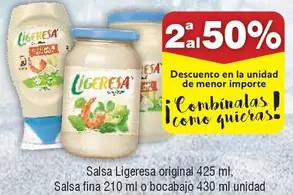 Oferta de Salsa Ligeresa Original Salsa Fina O Bocabajo en Froiz