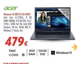 Oferta de Acer - Extensa 15 Ex215-55-5054 por 479€ en Zbitt