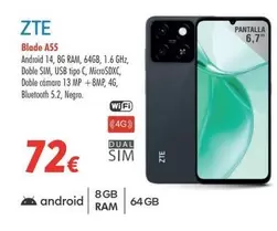 Oferta de ZTE - Blade A55 por 72€ en Zbitt