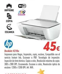 Oferta de HP - DeskJet 4210e por 45€ en Zbitt