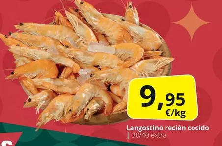 Oferta de Langostino Recien Cocido por 9,95€ en Supermercados MAS