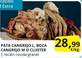 Oferta de Pata Cangrejo L, Boca Cangrejo M O Cluster por 28,99€ en Supermercados MAS