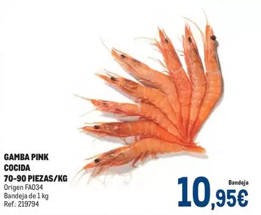 Oferta de Origen - Gamba Pink Cocida por 10,95€ en Makro