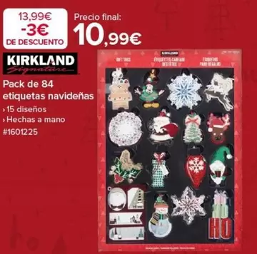 Oferta de Kirkland Pack De 84 Etiquetas Navidenas por 10,99€ en Costco