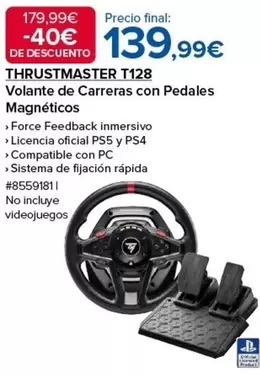 Oferta de Thrustmaster - Volante De Carreras Con Pedales Magneticos por 139,99€ en Costco