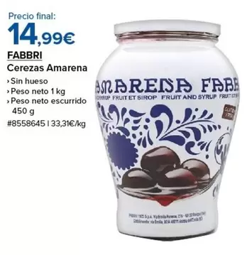 Oferta de Cerezas Amarena por 14,99€ en Costco