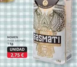 Oferta de Nomen - Arroz Basmati por 2,75€ en Gros Mercat