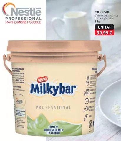 Oferta de Milkybar - Crema De Xocolata Blanca Pistastro por 39,99€ en Gros Mercat